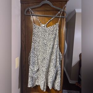 Aerie Black and Cream Spotted Top